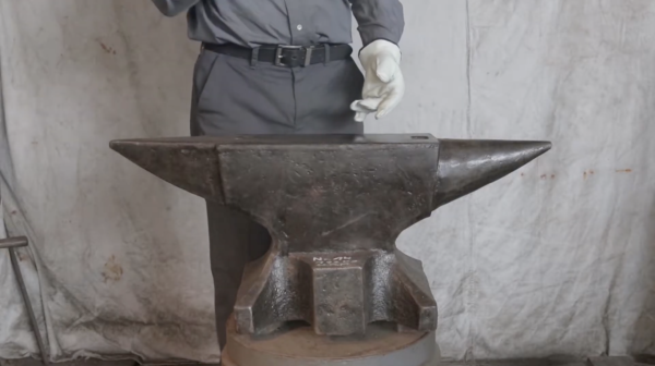 424 lb antique German double horn anvil